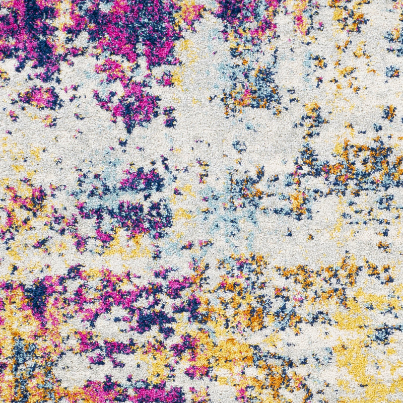 17 Stories Aubuchon Performance Yellow/Purple/Blue Rug & Reviews Wayfair